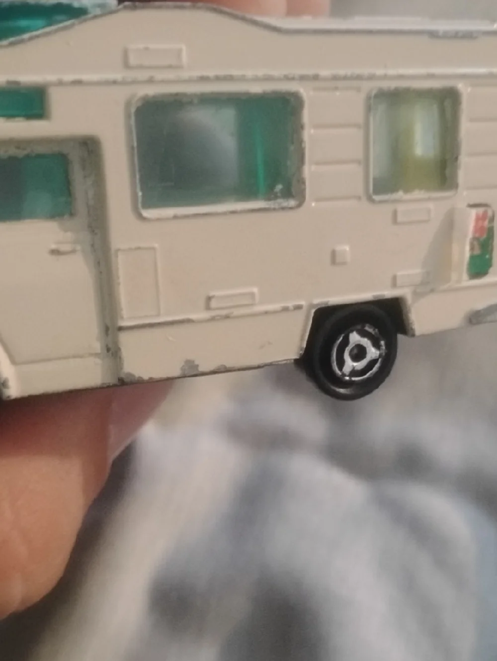 Cream Camper Van Toy with Translucent Blue Roof - Kids Vehicles